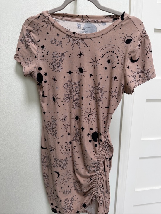 No Boundaries Dresses & Skirts - No Boundaries Dusty Rose Tee Dress with Black Celestial Print